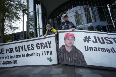 Vancouver police officer tells inquest he punched Myles Gray as hard as he could